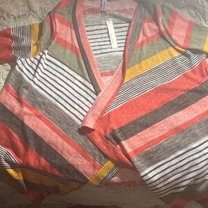 Dear Case Multi-Color Striped Open Front Cardigan – NWT Women’s Mediumi
